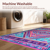 Ultra Soft Area Rug, Non Slip, Stain Resistant, Washable Area Rugs for Living Room, Bedroom, Whimsical Purple Pink Abstract Style(Blue)