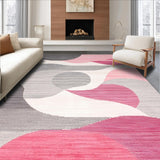 Contemporary Grey Pink Abstract Motif(Pink)