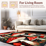 Ultra Soft Area Rug, Non Slip, Stain Resistant, Washable Area Rugs for Living Room, Bedroom, Elegant Earthy Color Palette(Red)
