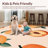 Ultra Soft Area Rug, Non Slip, Stain Resistant, Washable Area Rugs for Living Room, Bedroom, Elegant Peachy Geometric Fusion Style(Orange)