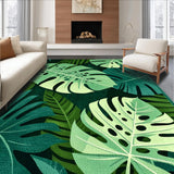Ultra Soft Area Rug, Non Slip, Stain Resistant, Washable Area Rugs for Living Room, Bedroom, Monstera Plant Bathroom Rug Washable and Cute(Green)