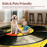 Ultra Soft Area Rug, Non Slip, Stain Resistant, Washable Area Rugs for Living Room, Bedroom, Artistic Retro Sound Pattern(Yellow)