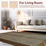 Ultra Soft Area Rug, Non Slip, Stain Resistant, Washable Area Rugs for Living Room, Bedroom, Chic Earthy Animal Print Aesthetic(Beige)