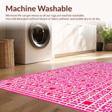 Ultra Soft Area Rug, Non Slip, Stain Resistant, Washable Area Rugs for Living Room, Bedroom, Eclectic Heart-Shaped Living Accessory(Pink)