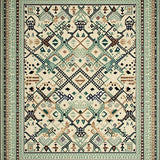 Ultra Soft Area Rug, Non Slip, Stain Resistant, Washable Area Rugs for Living Room, Bedroom, Earthy Toned Geometric Elegance(Ivory)