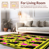 Ultra Soft Area Rug, Non Slip, Stain Resistant, Washable Area Rugs for Living Room, Bedroom, Cute Cartoon Cat Pattern Aesthetic(Black)