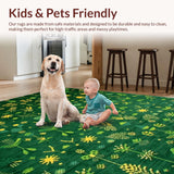 Ultra Soft Area Rug, Non Slip, Stain Resistant, Washable Area Rugs for Living Room, Bedroom, Vibrant Nature-Inspired Aesthetic(Green)