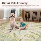 Ultra Soft Area Rug, Non Slip, Stain Resistant, Washable Area Rugs for Living Room, Bedroom, Artistic Nature-Inspired Insect Motif(Beige)