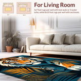 Ultra Soft Area Rug, Non Slip, Stain Resistant, Washable Area Rugs for Living Room, Bedroom, Whimsical Jungle Fantasy Pattern(Orange)
