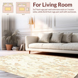 Ultra Soft Area Rug, Non Slip, Stain Resistant, Washable Area Rugs for Living Room, Bedroom, Elegant Botanical Area Beige Hues with Floral Accents(Beige)