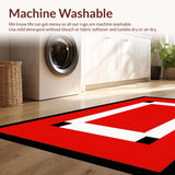 Ultra Soft Area Rug, Non Slip, Stain Resistant, Washable Area Rugs for Living Room, Bedroom, Vibrant Abstract Gaming Aesthetic(Red)