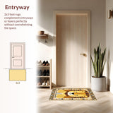 Ultra Soft Area Rug, Non Slip, Stain Resistant, Washable Area Rugs for Living Room, Bedroom, Playful Animal Print Decor(Gold)