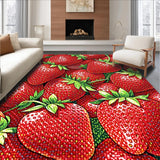 Ultra Soft Area Rug, Non Slip, Stain Resistant, Washable Area Rugs for Living Room, Bedroom, Whimsical Fruit Inspired Aesthetic(Red)