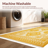 Ultra Soft Area Rug, Non Slip, Stain Resistant, Washable Area Rugs for Living Room, Bedroom, Southwest Inspired Geometric Harmony(Yellow)