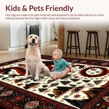 Ultra Soft Area Rug, Non Slip, Stain Resistant, Washable Area Rugs for Living Room, Bedroom, Modern Mythical Creature Pattern(Red)