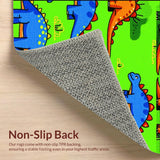 Ultra Soft Area Rug, Non Slip, Stain Resistant, Washable Area Rugs for Living Room, Bedroom, Interactive Child-Friendly Dinosaur Design(Green)