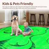 Ultra Soft Area Rug, Non Slip, Stain Resistant, Washable Area Rugs for Living Room, Bedroom, Luxurious Modern Fluffy Design(Green)