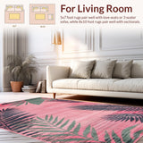 Ultra Soft Area Rug, Non Slip, Stain Resistant, Washable Area Rugs for Living Room, Bedroom, Chic Contemporary Floral Embellishment(Pink)