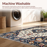 Ultra Soft Area Rug, Non Slip, Stain Resistant, Washable Area Rugs for Living Room, Bedroom, Vibrant Orange Geometric Arrangement(White)