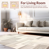 Ultra Soft Area Rug, Non Slip, Stain Resistant, Washable Area Rugs for Living Room, Bedroom, Elegant Abstract Cream Textured Mat(Beige)