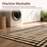 Ultra Soft Area Rug, Non Slip, Stain Resistant, Washable Area Rugs for Living Room, Bedroom, Contemporary Soft Tiled Motif(Beige)