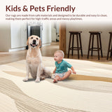 Minimalist Tone On Area Showcasing Linear Wave(Beige)