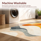 Ultra Soft Area Rug, Non Slip, Stain Resistant, Washable Area Rugs for Living Room, Bedroom, Striking Layered Color Fusion Style(Orange)