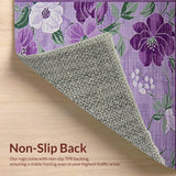 Ultra Soft Area Rug, Non Slip, Stain Resistant, Washable Area Rugs for Living Room, Bedroom, Chic Transitional Symmetrical Waves(Purple)
