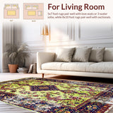Ultra Soft Area Rug, Non Slip, Stain Resistant, Washable Area Rugs for Living Room, Bedroom, Boho Antique Moss Meditation Area Carpet(Green)