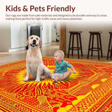 Lively Retro Circular Motif(Red)