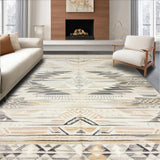 Ultra Soft Area Rug, Non Slip, Stain Resistant, Washable Area Rugs for Living Room, Bedroom, Chic Neutral Toned Geometric Arrangement(Beige)