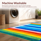 Ultra Soft Area Rug, Non Slip, Stain Resistant, Washable Area Rugs for Living Room, Bedroom, Artistic Colorful Textured Layers(Blue)