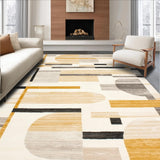 Modern Abstract Area Featuring Bold Beige and Patterned Design(Beige)