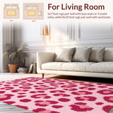 Ultra Soft Area Rug, Non Slip, Stain Resistant, Washable Area Rugs for Living Room, Bedroom, Cute Animal Print Nursery Area Carpet(Pink)