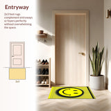 Ultra Soft Area Rug, Non Slip, Stain Resistant, Washable Area Rugs for Living Room, Bedroom, Playful Bright Minimalist Design(Yellow)
