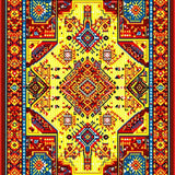Ultra Soft Area Rug, Non Slip, Stain Resistant, Washable Area Rugs for Living Room, Bedroom, Lively Rustic Textured Geometry(Yellow)