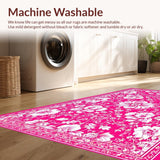 Ultra Soft Area Rug, Non Slip, Stain Resistant, Washable Area Rugs for Living Room, Bedroom, Vibrant Hot Pink Abstract Design(Pink)