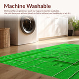 Ultra Soft Area Rug, Non Slip, Stain Resistant, Washable Area Rugs for Living Room, Bedroom, 3D Green City Life Playroom Activity Rug(Green)
