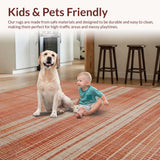 Ultra Soft Area Rug, Non Slip, Stain Resistant, Washable Area Rugs for Living Room, Bedroom, Vibrant Cozy Twisted Accent(Orange)