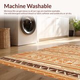 Ultra Soft Area Rug, Non Slip, Stain Resistant, Washable Area Rugs for Living Room, Bedroom, Rustic Warm Toned Braided Runner(Orange)