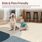 Ultra Soft Area Rug, Non Slip, Stain Resistant, Washable Area Rugs for Living Room, Bedroom, Trendy Minimalist Cloud Inspired Look(Beige)