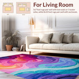 Ultra Soft Area Rug, Non Slip, Stain Resistant, Washable Area Rugs for Living Room, Bedroom, Charming Colorful Shag Texture(Purple)
