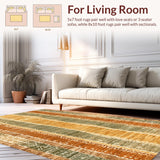 Ultra Soft Area Rug, Non Slip, Stain Resistant, Washable Area Rugs for Living Room, Bedroom, Hang Ten Surfboard Carpet Boho Beach Inspired Decorative Floor Rug(Brown)
