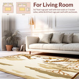 Ultra Soft Area Rug, Non Slip, Stain Resistant, Washable Area Rugs for Living Room, Bedroom, Sweet Safari Animal Area for Nursery Gentle Beige Wild Creatures(Beige)
