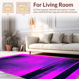 Ultra Soft Area Rug, Non Slip, Stain Resistant, Washable Area Rugs for Living Room, Bedroom, Striking 3D Gaming Visuals(Purple)