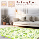 Ultra Soft Area Rug, Non Slip, Stain Resistant, Washable Area Rugs for Living Room, Bedroom, Charming Vintage Medallion Style(White)