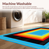 Ultra Soft Area Rug, Non Slip, Stain Resistant, Washable Area Rugs for Living Room, Bedroom, Unique Artistic Gradient Play(Blue)