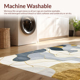 Ultra Soft Area Rug, Non Slip, Stain Resistant, Washable Area Rugs for Living Room, Bedroom, Serene Minimalist Tiled Artwork(Gray)