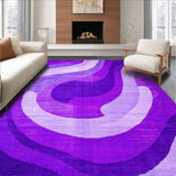 Ultra Soft Area Rug, Non Slip, Stain Resistant, Washable Area Rugs for Living Room, Bedroom, Playful Modern Abstract Swirls(Purple)