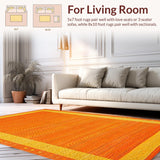 Ultra Soft Area Rug, Non Slip, Stain Resistant, Washable Area Rugs for Living Room, Bedroom, Brightly Colored Fun Fantasy Design(Orange)